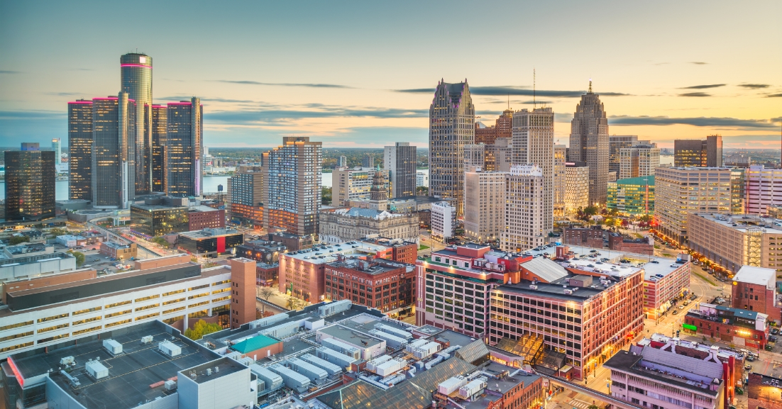 Skyline of Detroit, Michigan