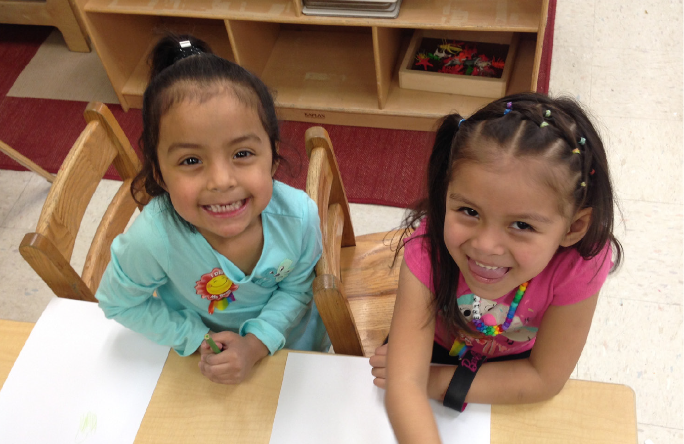 Two children in nonprofit classroom