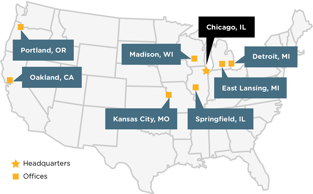 Map of locations